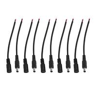 ZIXINNKC 5 Pair 5.5x2.1mm Male Female DC Power Plug Jack Connector Cable Wire (Black)