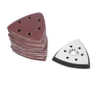 ZIXINNKC 61pcs 90mm 6 Holes Triangle Sanding Pad Sand Paper Oscillating Polish Multi Tools