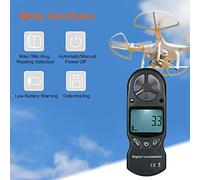 ZIXINNKC 8 in 1 Handheld Digital Anemometer Wind Speed/Temperature/Humidity/Wind Chill/Heat Index/Dew Point/Barometric Pressure/Altitude Meter with LCD Backlight-Black