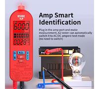 ZIXINNKC BSIDE A2 Mini Smart Digital Multimeter Auto Range 5999 Counts NCV Universal Meter Handheld Multifunctional Tester Voltmeter Ammeter with Backlight Flashlight AC/DC