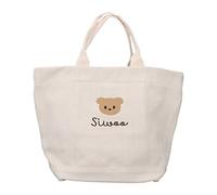 ZIXINNKC Canvas Large Capacity Cute Bear Pattern Mom Bag for Sports Beach