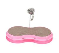 ZIXINNKC Cat Scratch Board Resistant Wear Spring Mouse Cat Toy Three Colors Optional Blue Yellow Pink Suitable Cat Corrugated Paper Catnip Bell Ball (Pink)