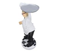 ZIXINNKC Chef Figurine Resin French Cartoon Chef Statue Kitchen Decor Dining Table | Vibrant Chef Sculpture Gift for Family Colleagues Clients