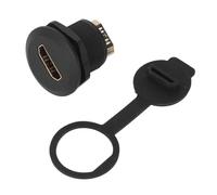 ZIXINNKC EP Panel Mount Coupler Water Proof Industrial EP HD Multimedia Interface Panel Mount Pass Through Connector with Dust Cover 1.5-30VAC 0.5-3A