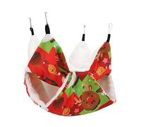 ZIXINNKC Hamster Double Layer Hammock Hanging Bed Small Pet Cage Hammock for Hamster Guinea Pig (Red)