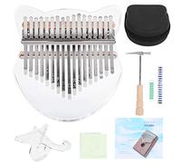 ZIXINNKC Kalimba Crystal Fox Shape Thumb Piano Kit 17 Key Beginner Music Instrument with Bag (Transparent)