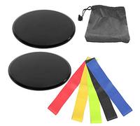ZIXINNKC Sports Exercise Sliding Disc Disks Slider Workout Training Slide Mat Fitness Equipment (Black slide + five-piece set + cloth bag)