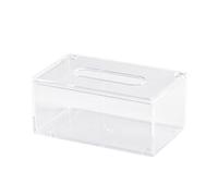 ZIXINNKC Tissue Box Cover Transparent Rectangular Acrylic Napkin Box Holder for Living Room Bedroom Restaurant