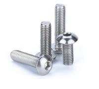 Zixinz-Socket Cap Screws 304 A2-70 Stainless Steel Hexagon Hex Socket Head Button Bolt M2 M2.5 M3 M4 M5 M6 M8 Screw, 5/50pcs, Corrosion-resistance (Color : 10mm, Size : M2 50PCS)