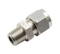 Zixinz-Socket Cap Screws 304 Stainless Compression Fitting 3 4 6 8 10 12mm Tube OD X 1/8 1/4 3/8 1/2 BSPT Male Thread Adapter, Corrosion-Resistance(10mm Tube OD,1/4")