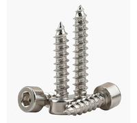 Zixinz-Socket Cap Screws 50pcs M1.7-M6 Nickel-Plated Carbon Steel Allen Key Hex Hexagon Socket Cap Head Self Tapping Screw, Corrosion-resistance(8mm x50pcs,M2.3)