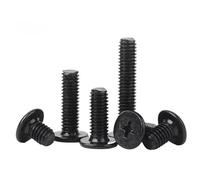 Zixinz-Socket Cap Screws CM M1.6-M6 Black 304 Stainless Steel Laptop Computer Cross Ultra Thin Low Flat Wafer Head Screw, Corrosion-resistance(16mm,M2.0 (50pcs))