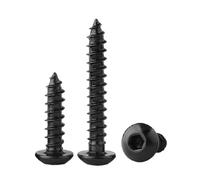 Zixinz-Socket Cap Screws Head Hexagon Socket Button Head Self Tapping Screws Round Head Hex Self Tapping Screw 8.8 High Strength, Corrosion-resistance(35mm,Black Steel M2 (50pcs))