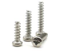 Zixinz-Socket Cap Screws M1.2 M1.7 M2 M2.6 M3 M4 M5 Grade 4.8 Carbon Steel Cross Recessed Round Head Self-tapping Flat Tail Screws,30/50/100pcs, Corrosion-resistance(8mm,M2.6 (100pcs))