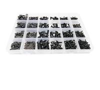 Zixinz-Socket Cap Screws M1.6 M2 M2.5 M3 M4 M5 Black Grade 10.9 Steel Hex Hexagon Socket Flat Countersunk Head Screw Bolt Nut Washer Set Kit, Corrosion-resistance(Set C 1140pcs)