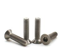 Zixinz-Socket Cap Screws M2-M10 1-12PCS TA2 Pure Titanium Gr2 Hexagon Hex Socket Head Flat Countersunk Allen Bolt Screw DIN7991, Corrosion-resistance(8mm,M4X6pcs)