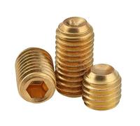 Zixinz-Socket Cap Screws M2 M2.5 M3 M4 M5 M6 M8 M10 DIN916 Brass Allen Head Cup Point Hex Socket Set Srews, 5pcs-20Pcs, Corrosion-resistance(M2.5X6 20PCS)