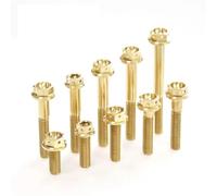 Zixinz-Socket Cap Screws M8X20-80 Flange Titanium Bolt Full Size Athletic Bolt Head Width 16mm, 1pc, Corrosion-resistance(Gold (1pc),M8 X80 mm)