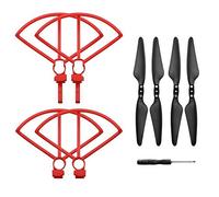ZIxmix Propeller With Screws Quadcopter Quick Release Propeller Blade Props Guard Protection Cover/Fit For Hubsan Zino H117S RC Drone Quadcopter Silent Flight Accessory (Color : Red set)