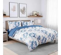 ZIYA HOMES Bed Spread Vintage-Floral-Blue King size - Soft Cotton - with Pillow cases, Premium Brushed Duvet Cover Comfortable Bedding Set