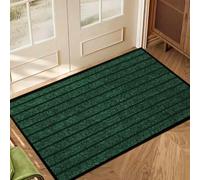 ZIYA HOMES Green Door Mat 2 Pack 40 x 60 cm-Bath Mat Indoor & Outdoor Heavy Duty Floor Mat - Non Slip Rubber Back - Dirt Trapper Door Mat - Washable Doormats Rug Super Absorbent Front Doormat