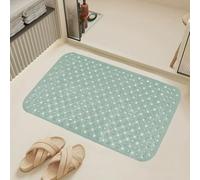 ZIYA HOMES Green Shower Mat 70x40cm - Bath Mat Non Slip Anti Mould & Mildew with Strong Suction Cups Grip and Drain Holes Soft Rubber Shower Mats - PVC Bathroom Mat Quick Dry