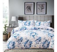 ZIYA HOMES S.King Bedding Duvet Cover Set Vintage Floral Blue - Soft Cotton - Bedding Quilt Cover Set, with Pillow cases Duvet Set Premium Brushed Duvet Cover Comfortable Bedding Bed Cover