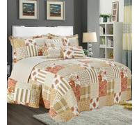 ZIYA HOMES Super King Size Quilted Patchwork Bedspread Comforter Bed Throw with Pillow Sham Reversible Cotton 3-Piece Bedding Set