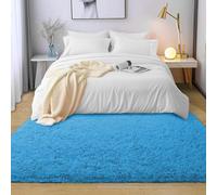 ZIYA HOMES Teal Runner 60x220cm - Area Rugs for Bedroom Anti Slip Carpet - Modern Super Soft Mat Thick Pile Carpet Washable Fluffy Shaggy Rug Non Shedding, Rugs Easy Clean Runner
