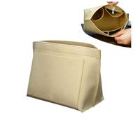 Ziyaeru 2024 NEW Felt Storage Bag Inner Bag Organiser Pliage Large for Handbag Folding Handbag Organizer with Multiple Pockets for Longchamp Bag Divider Pocket & Zipper (off White,L)