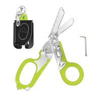 Ziyero 6 in 1 Raptor Response Emergency Shears, Tough Cut Scissors, Multi Tool Pliers Shears, Tactical Folding Pliers with Strap Cutter and Glass Breaker (Green with Holster)