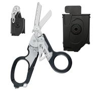 Ziyero 6 in 1 Raptor Response Emergency Shears, Tough Cut Scissors, Multi Tool Pliers Shears, Tactical Folding Pliers with Strap Cutter and Glass Breaker (Black with Holster)