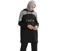 ziyimaoyi Muslim Women Tracksuit Tops (M, Black)