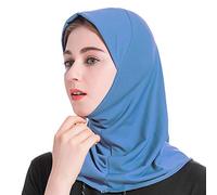 ziyimaoyi Women Muslim Full Cover Hijab Caps Islamic Hat Headscarf Islamic Scarf (Sky Blue)