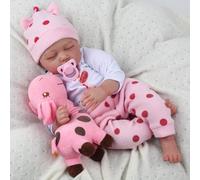 ZIYIUI 22 Inch 55cm Reborn Baby Dolls Handmade Soft Silicone Reborn Girl Baby Doll Cloth Body Real Lifelike Newborn Dolls Baby Girls Toy Toddler Xmas Birthday Gift
