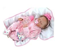 ZIYIUI 22 inches 55 cm Reborn Dolls Vinyl Soft Silicone Real Life Handmade Toddler Newborn Reborn Babies Toys (Sleeping Girl)