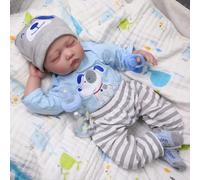 ZIYIUI 22inch 55cm Reborn Dolls Baby Girl Soft Silicone Vinyl Real Life Dolls Toddler Sleeping Girl Realistic Eyes Closed Newborn Babies Reborn for Age 3+ Toys Xmas Gifts