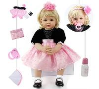 ZIYIUI 24 inch 60cm Reborn Dolls Girl Soft Silicone Vinyl Realistic Reborn Babies Handmade Newborn Baby Dolls Birthday Gifts for Ages 3+ Toys Gifts (Reborn Dolls 24 inch Toddler)