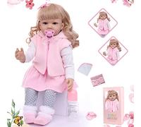 ZIYIUI 24 Inch Reborn Baby Dolls Handcrafted Soft Silicone Vinyl 55cm Reborn Dolls Girl Newborn Baby Boys & Girls Toy Gift Lifelike Baby Doll With Toy Accessories-Reborn Toddler Dolls Girls