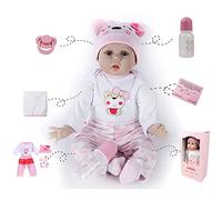 ZIYIUI Reborn 20 inch 50 cm Reborn Baby Dolls Look Real Soft Silicone Vinyl Reborn Baby Realistic Toddler Girl Doll Toy Best Xmas Gifts
