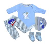 ZIYIUI Reborn Baby Doll Clothes Boy Blue 20-22 Inch Newborn Baby Doll Girl or Boy, 4 Pieces Suit