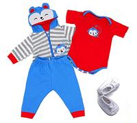 ZIYIUI Reborn Baby Doll Clothes Toys Dress Kids Simulation Doll Lovely Romper White Clothes Decor Accessories for 20-22inch Dolls (Blue-red monkey)