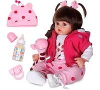 ZIYIUI Reborn Baby Dolls 24 Inch 60cm Soft Silicone Vinyl Real Life Realistic Reborn Toddlers Dolls Girls Newborn Toys Magnetic Mouth Xmas Gifts Reborn Babies