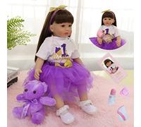 ZIYIUI Reborn Baby Dolls 24 Inches 60cm Soft Silicone Vinyl Realistic Baby Doll Reborn Girl Real Lifelike Baby Doll Newborn Baby Dolls Toys