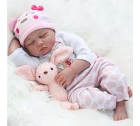 ZIYIUI Reborn Baby Dolls Age 3+ 22 inch 55cm Lifelike Reborn Babies Soft Silicone Vinyl Realistic Newborn Reborn Baby Girls with Eyes Closed