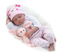 ZIYIUI Reborn Baby Dolls Girl 22 Inches 55cm Lifelike Handmade Soft Silicone Vinyl Newborn Toy Looks Real Magnetic Mouth Baby Dolls Gift