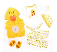 ZIYIUI Reborn Dolls Clothes 22 inch Yellow Duck Outfit Accessories Newborn Girl Boy Clothes Reborn Dolls Clothes For 0-3 Months Reborn Doll Kit