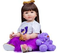 ZIYIUI Reborn Dolls Girl 18inch 45cm Realistic Reborn Baby Doll Handmade Soft Silicone Vinyl Eyes Open Toddler Dolls Looks Like a Baby so Real Newborn Girls Child Birthday Xmas Gifts