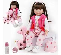 ZIYIUI Reborn Dolls Toddler 24 inch 60cm Realistic Baby Dolls Soft Silicone Vinyl Weighted Cloth Body Lifelike Reborn Babies Girls