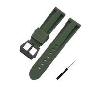ZIYIWANG Compatible With 20mm 22mm 24mm 26mm Watch Band Widths Black Silicone Strap Stainless Steel Clasp Waterproof Universal Replacement Compatible With Various Styles(Green Black,26mm)